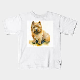 Norwich Terrier Watercolor - Dog Lover Gifts Kids T-Shirt